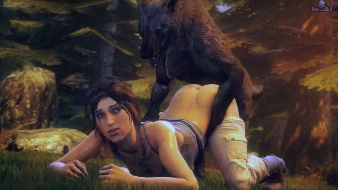 ⁣Lara Croft fucked by Dog
