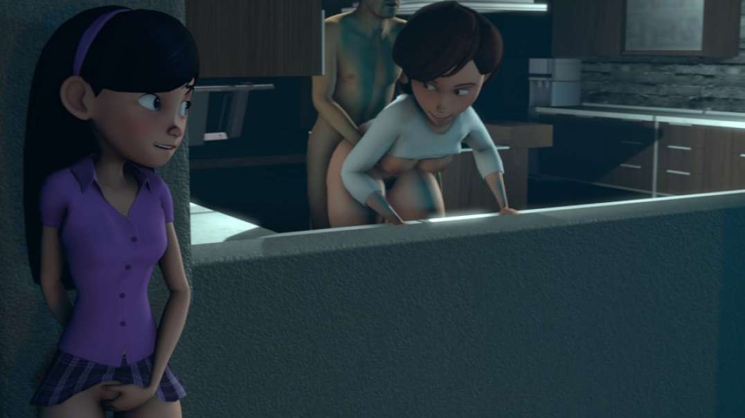 Sneaky Violet Parr watching Helen Parr having Sex