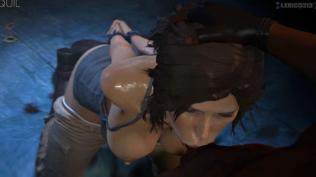 Lara Croft forced to take the dick into her throat