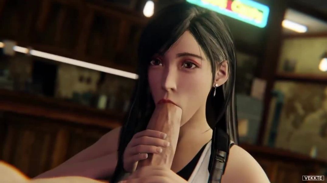 Tifa tries to take a cock in her mouth