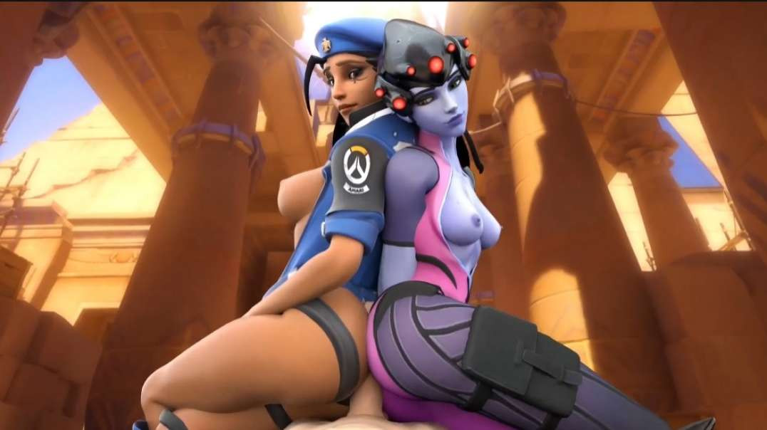 ⁣OW Young Ana And Widowmaker Threesome Assjob