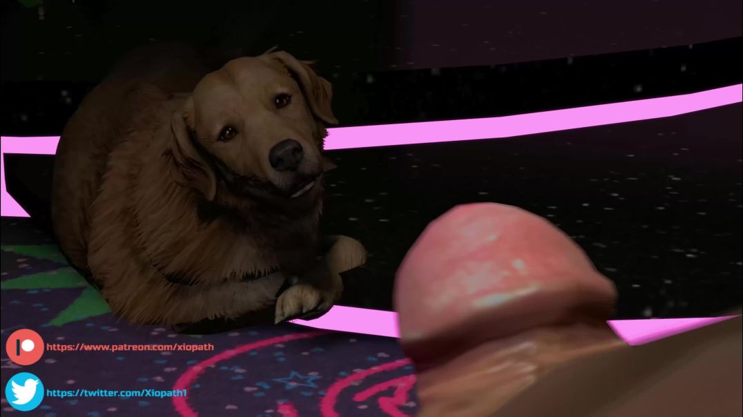animation human playing with pet dog
