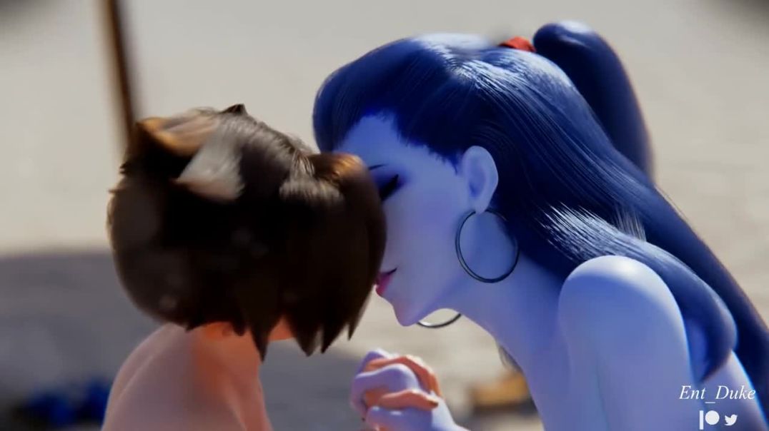 ⁣Widowmaker and Tracer creampied on beach