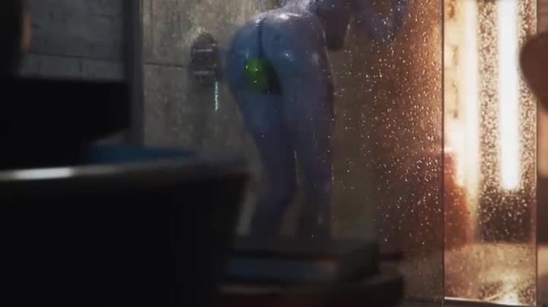 Widowmaker pleasuring herself in the shower