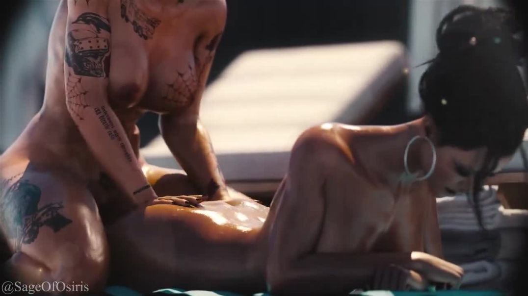 Judy massaging Panam Palmer’s ass