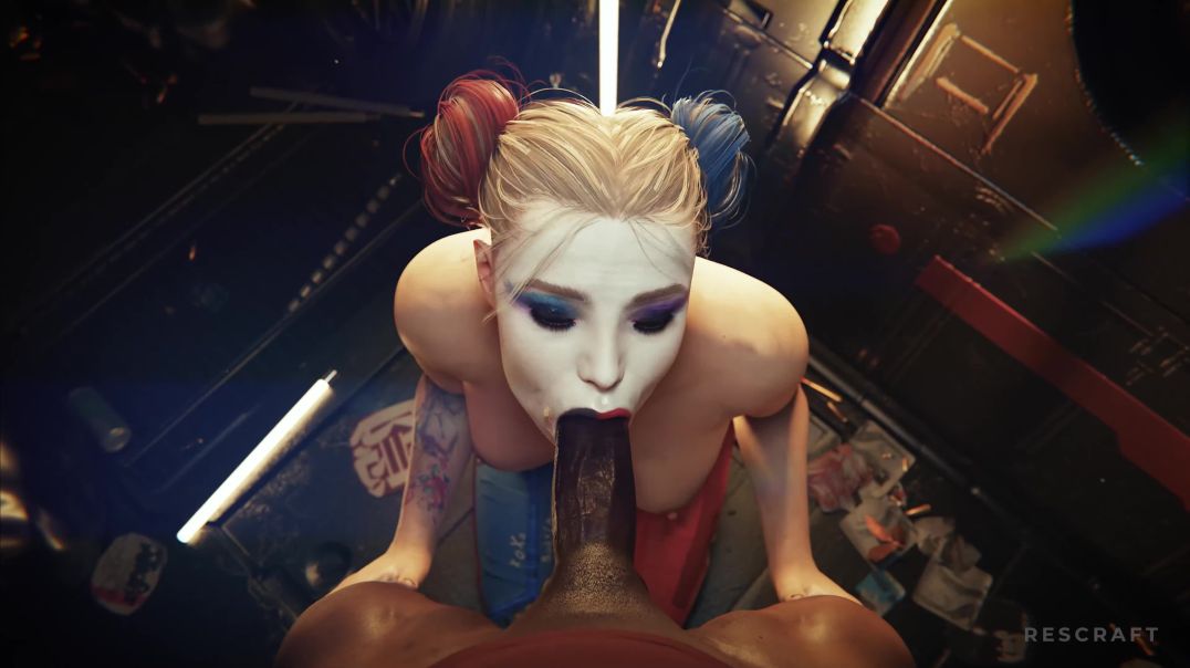 ⁣Suicide Squad Harley Quinn blowjob and facial