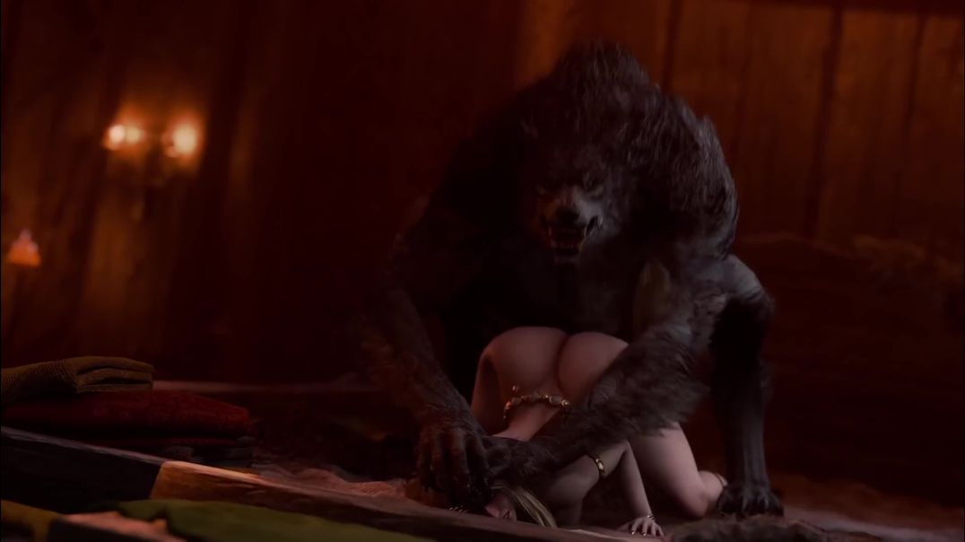 animation fantasy alpha werewolf  hut mating area human sex wild woman bestiality monster creature