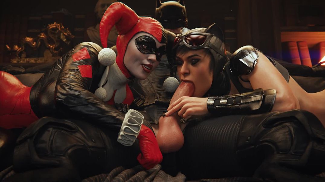 ⁣Harley and Catwoman Sharing Batmans Cock