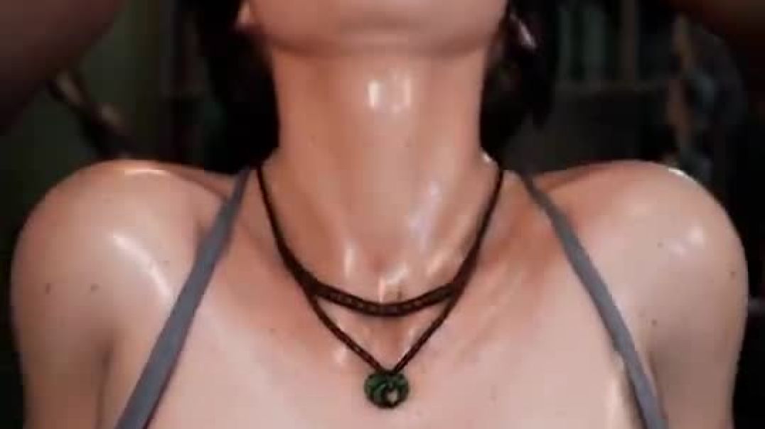 ⁣Lara Croft throated creampie